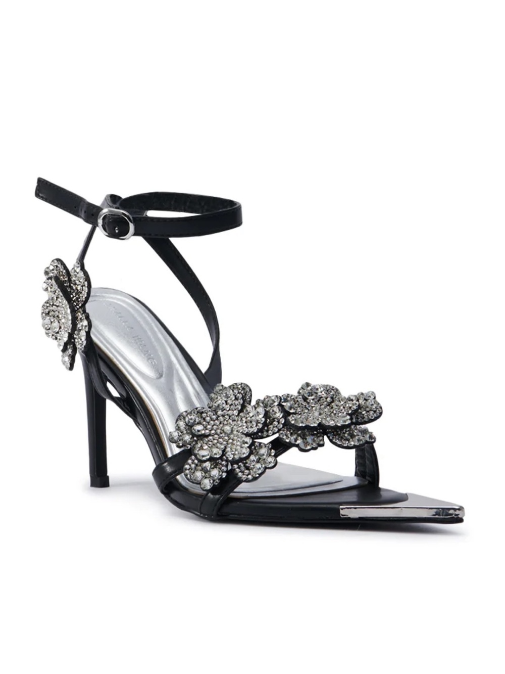 Azalea Wang Njema Flower Embellished Stiletto Sandal